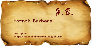 Hornok Barbara névjegykártya